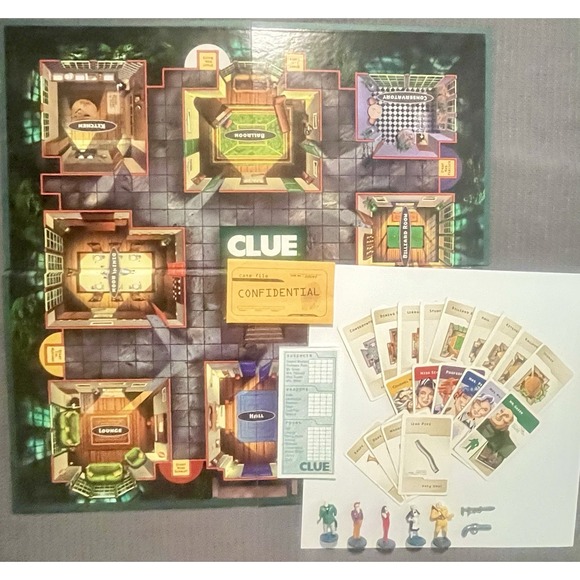 Vintage Clue 2002 Replacement Game Pieces -Cards-Characters-Weapons-Board, Pad + - Picture 1 of 12